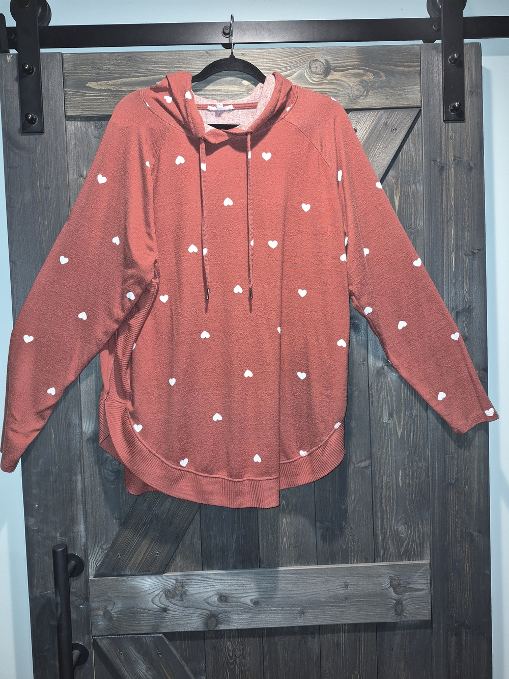 Maurices Red Heart-Print Lightweight Hoodie